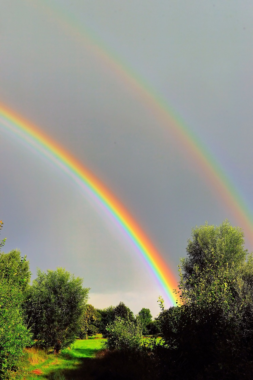 sunrise rainbow good morning free photo