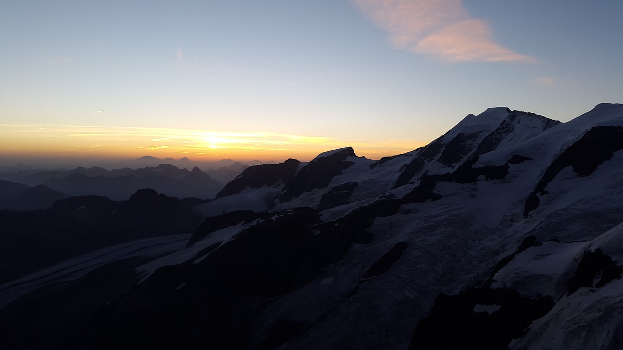 sunrise alpine summit free photo