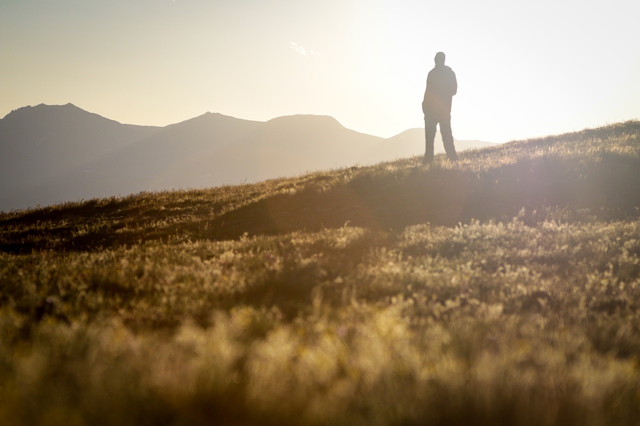 sunrise mountains silhouette free photo