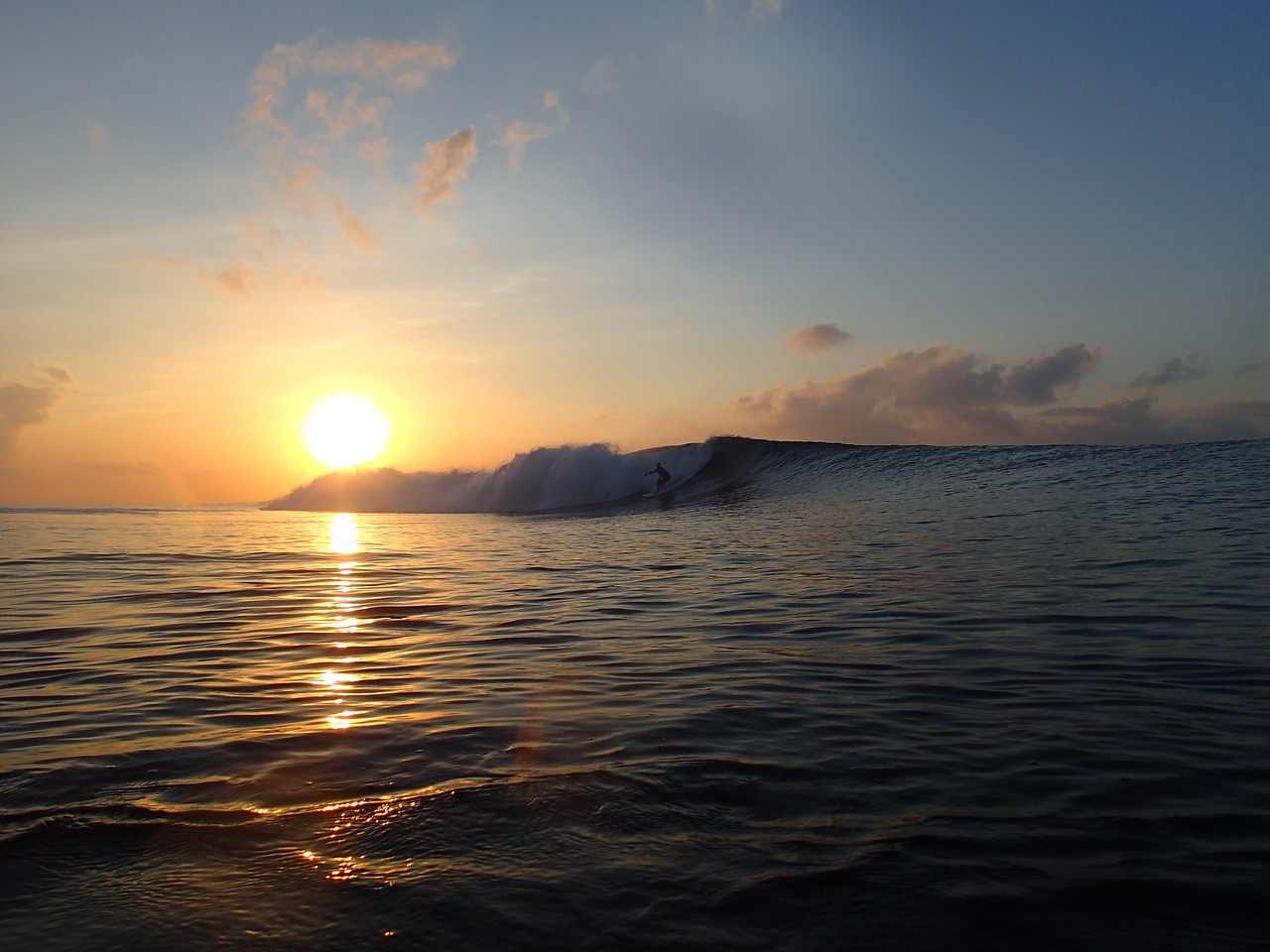 sunrise surf sea free photo