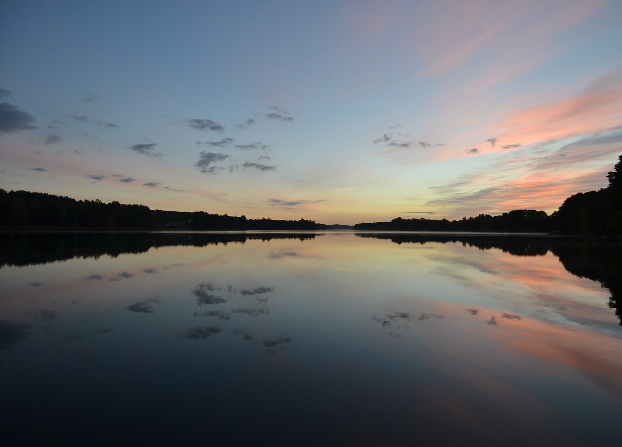 sunrise lake water free photo