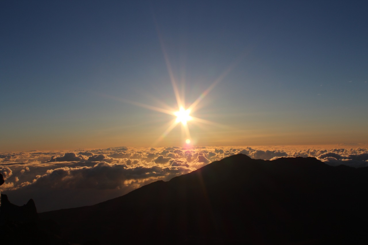 sunrise above the clouds sky free photo