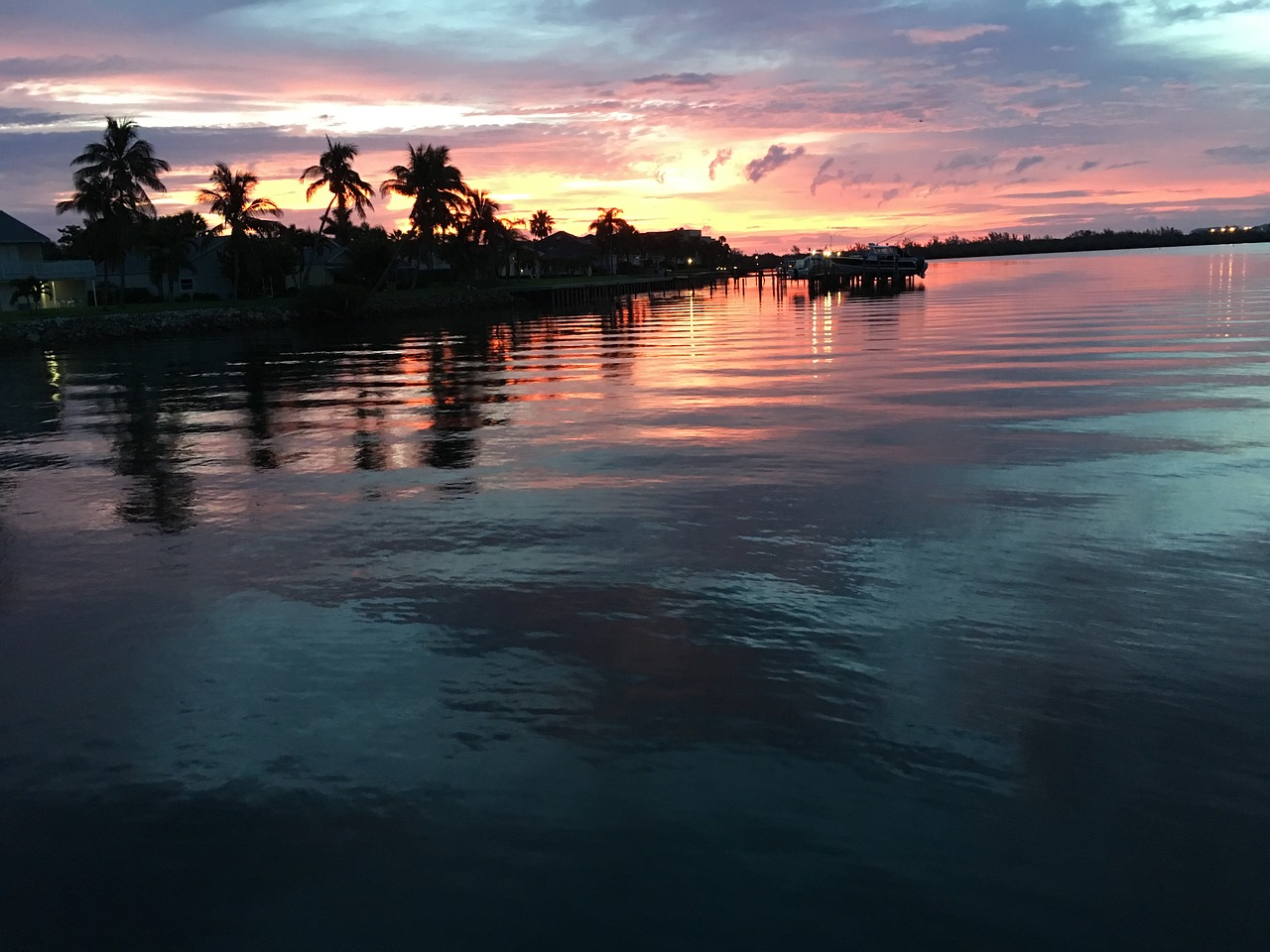 sunrise waterfront calm free photo