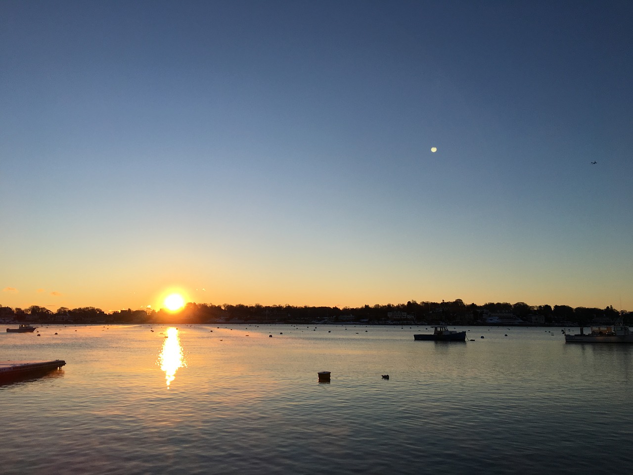 sunrise water boat free photo