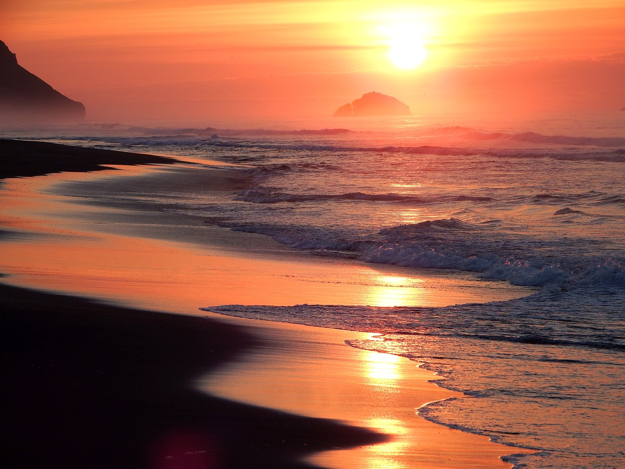 sunrise dawn the pacific ocean free photo