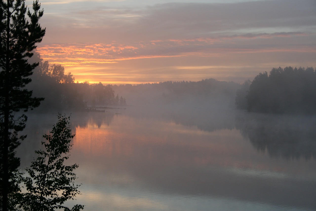 sunrise nature finland free photo