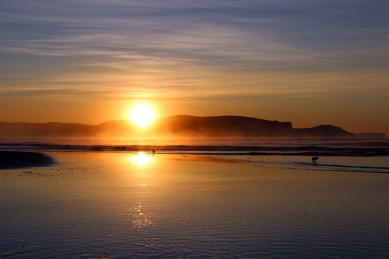 sunrise beach sea free photo