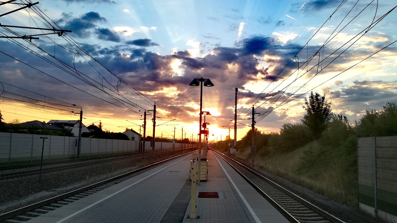 sunrise railway station platform free photo