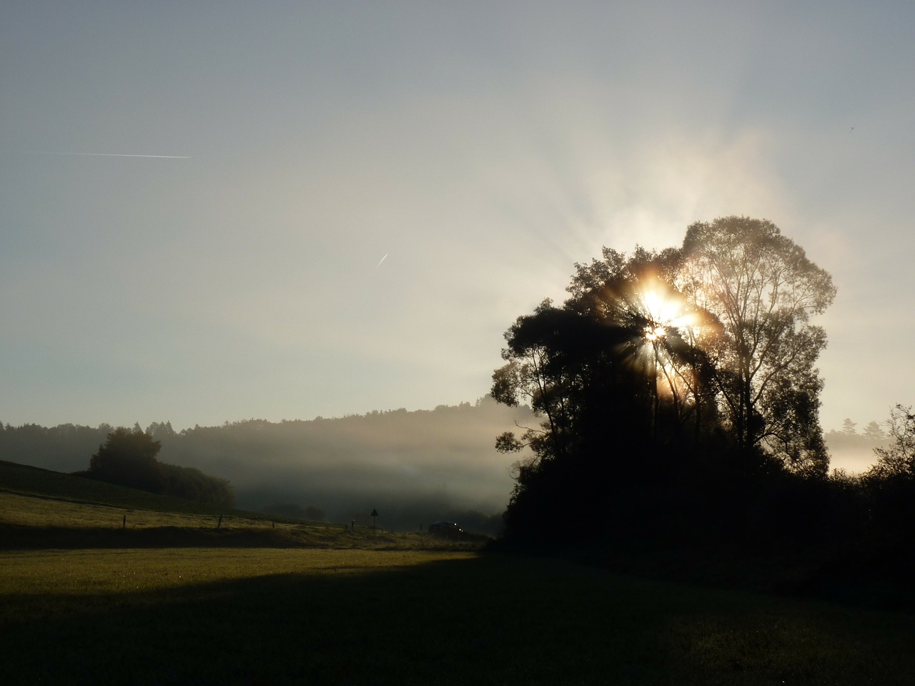 sunrise light shadow free photo