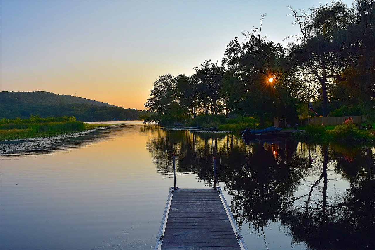 sunrise lake coast free photo