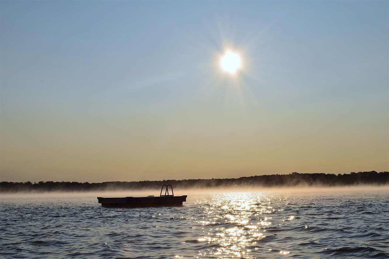 sunrise lake mist free photo