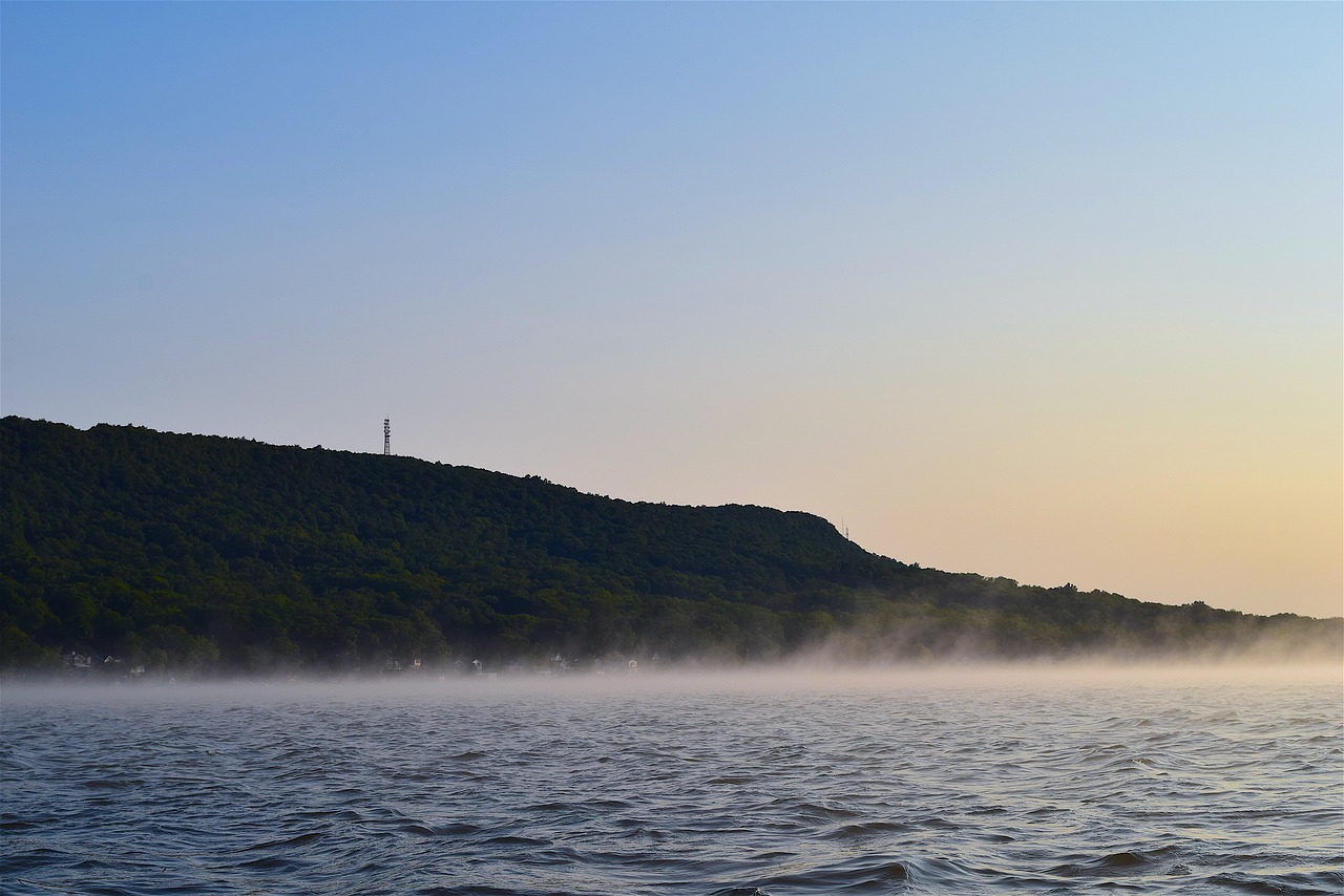 sunrise lake mist free photo