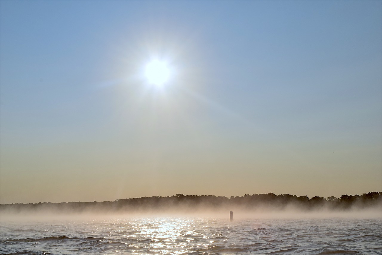 sunrise lake mist free photo