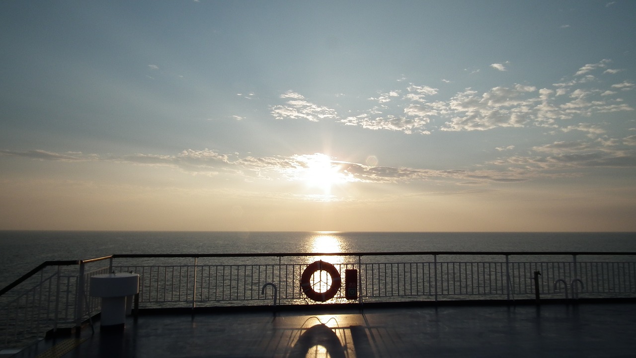 sunrise pacific ferry on board free photo