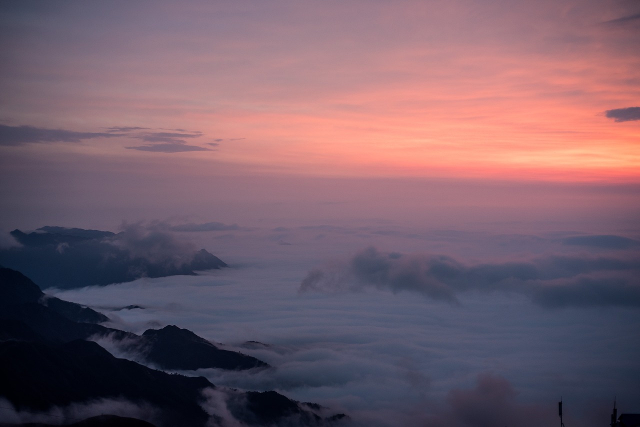 sunrise clouds scenery free photo