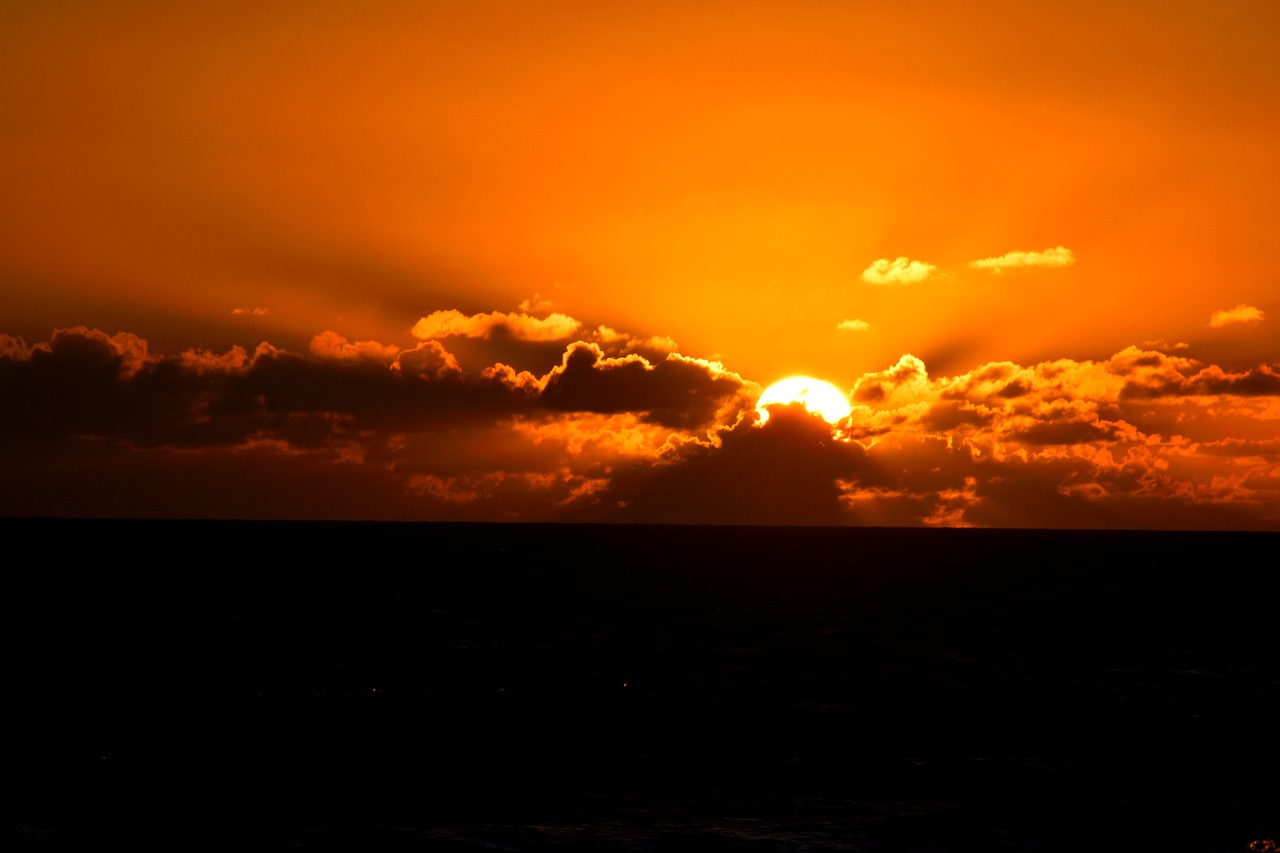 sunrise ocean orange color free photo