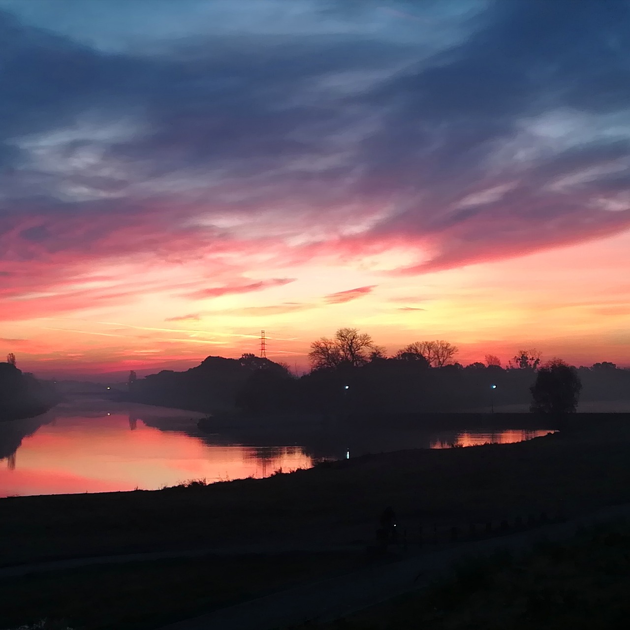 sunrise river morning free photo