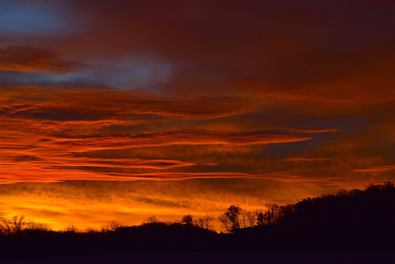 sunrise sky silhouette free photo