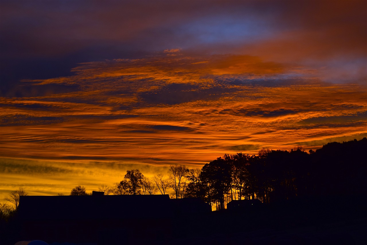 sunrise sky silhouette free photo