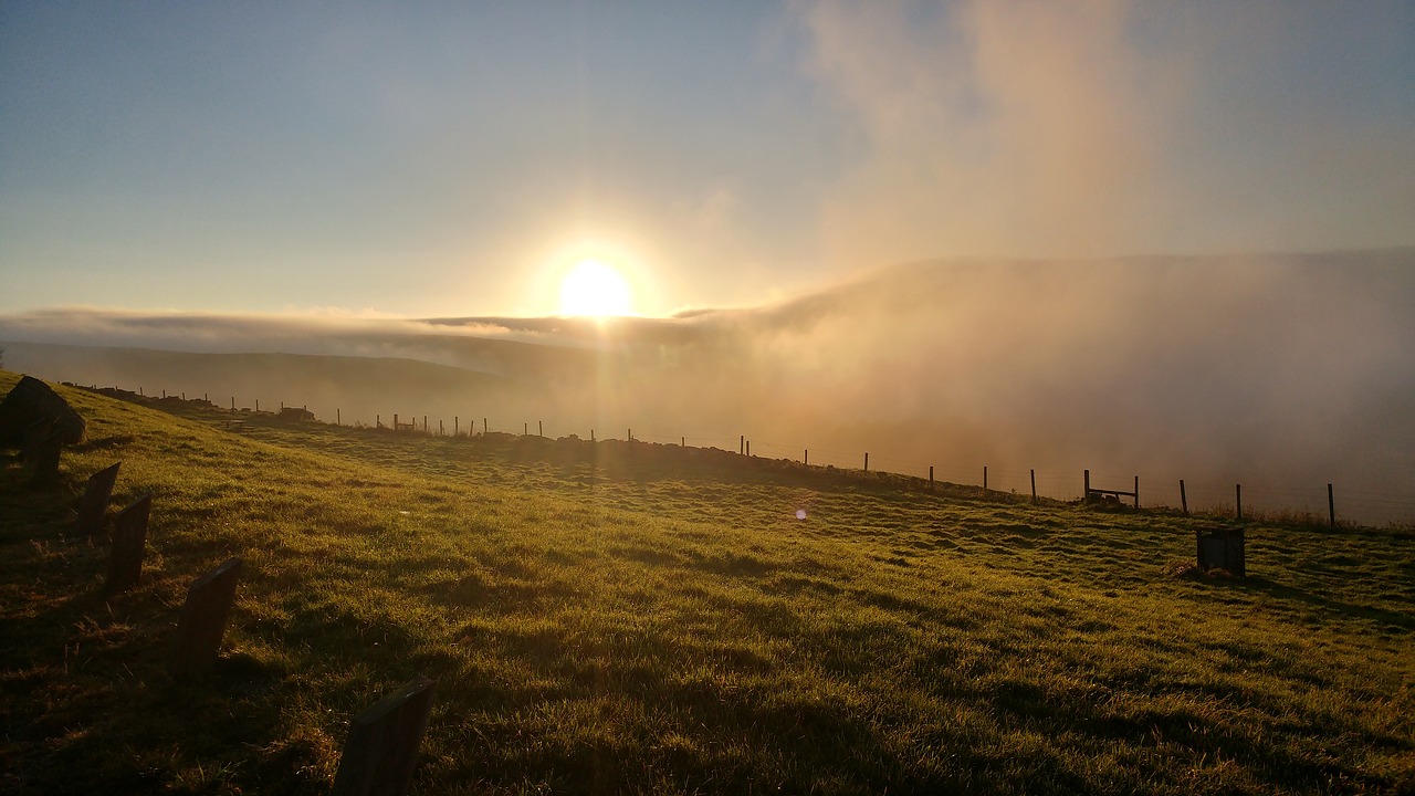 sunrise mist fog free photo