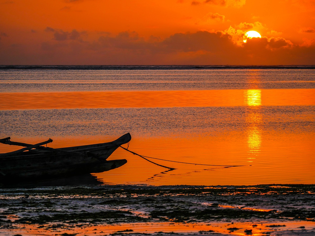 sunrise fishing boat indian ocean free photo