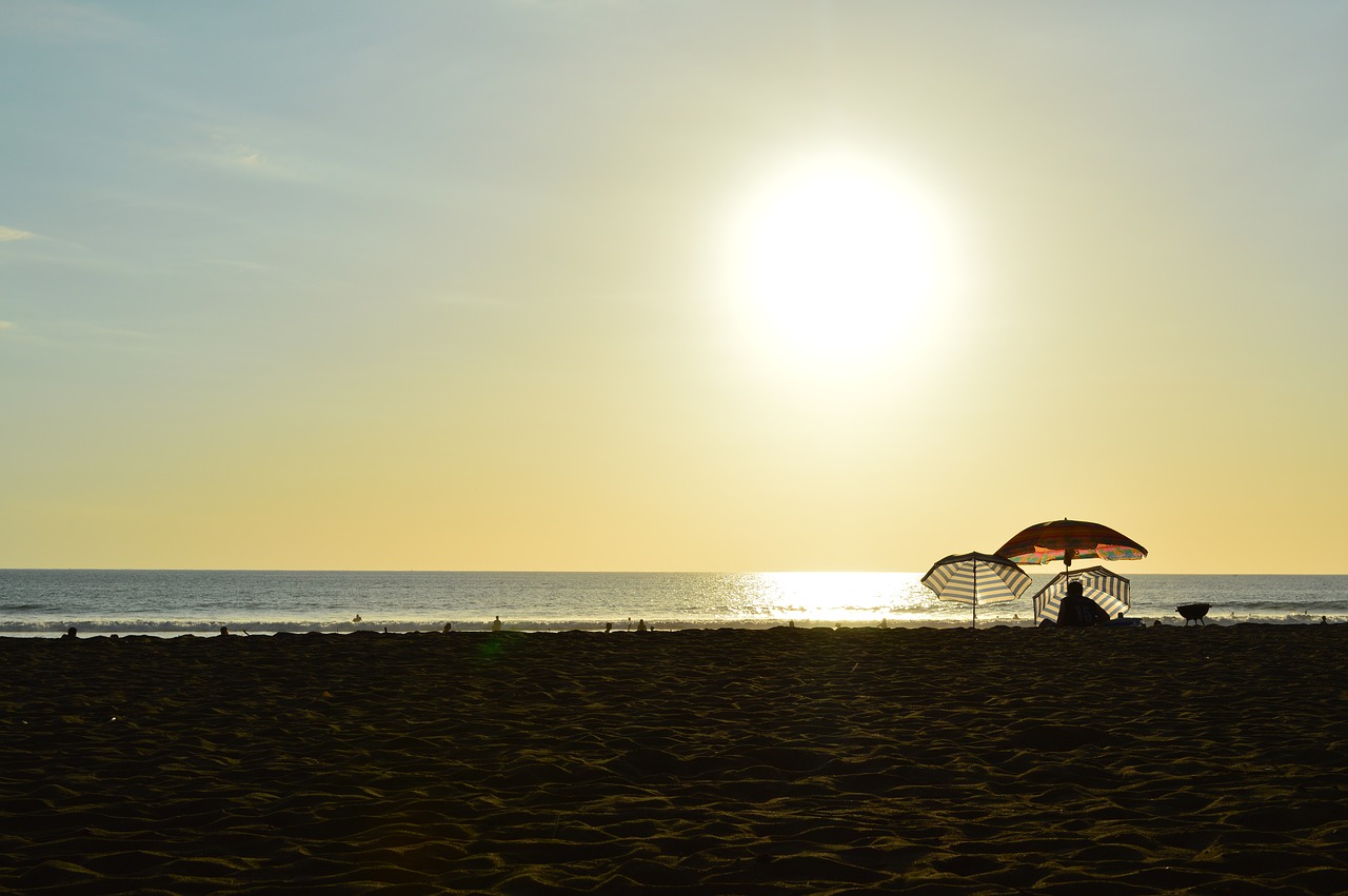 sunrise  umbrella  sea free photo