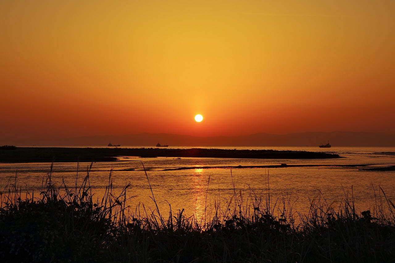 sunrise  sea  asahi free photo