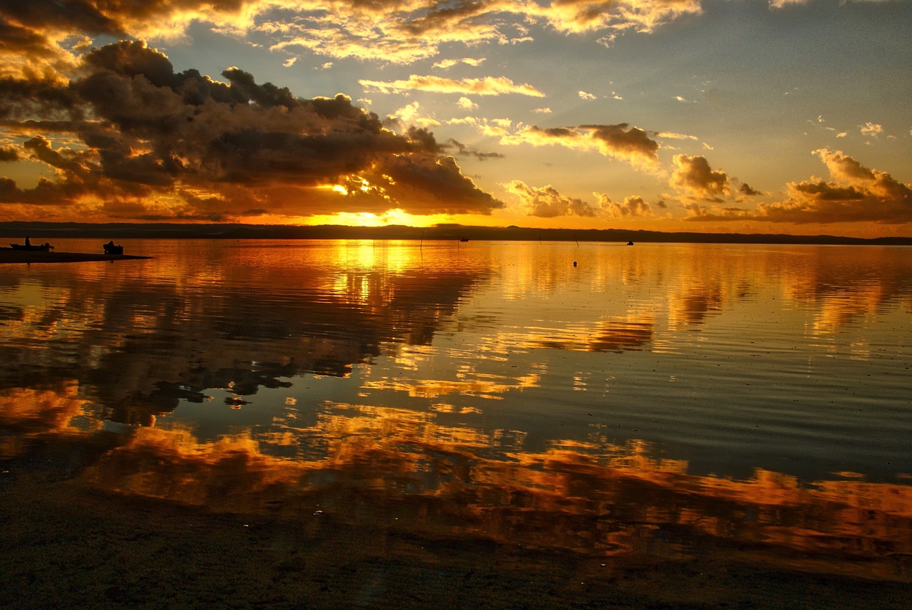 sunrise  water  reflection free photo