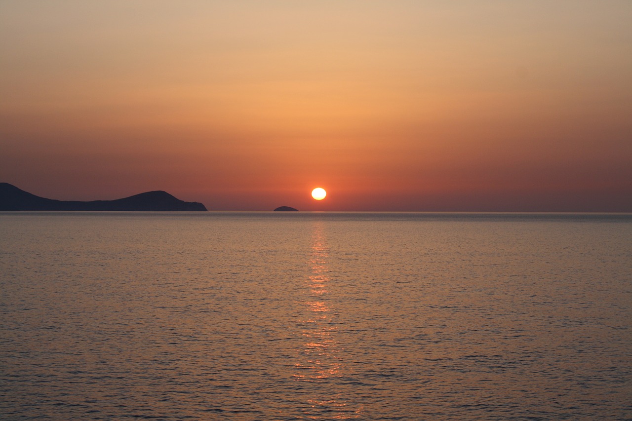 sunrise  dia island  crete free photo