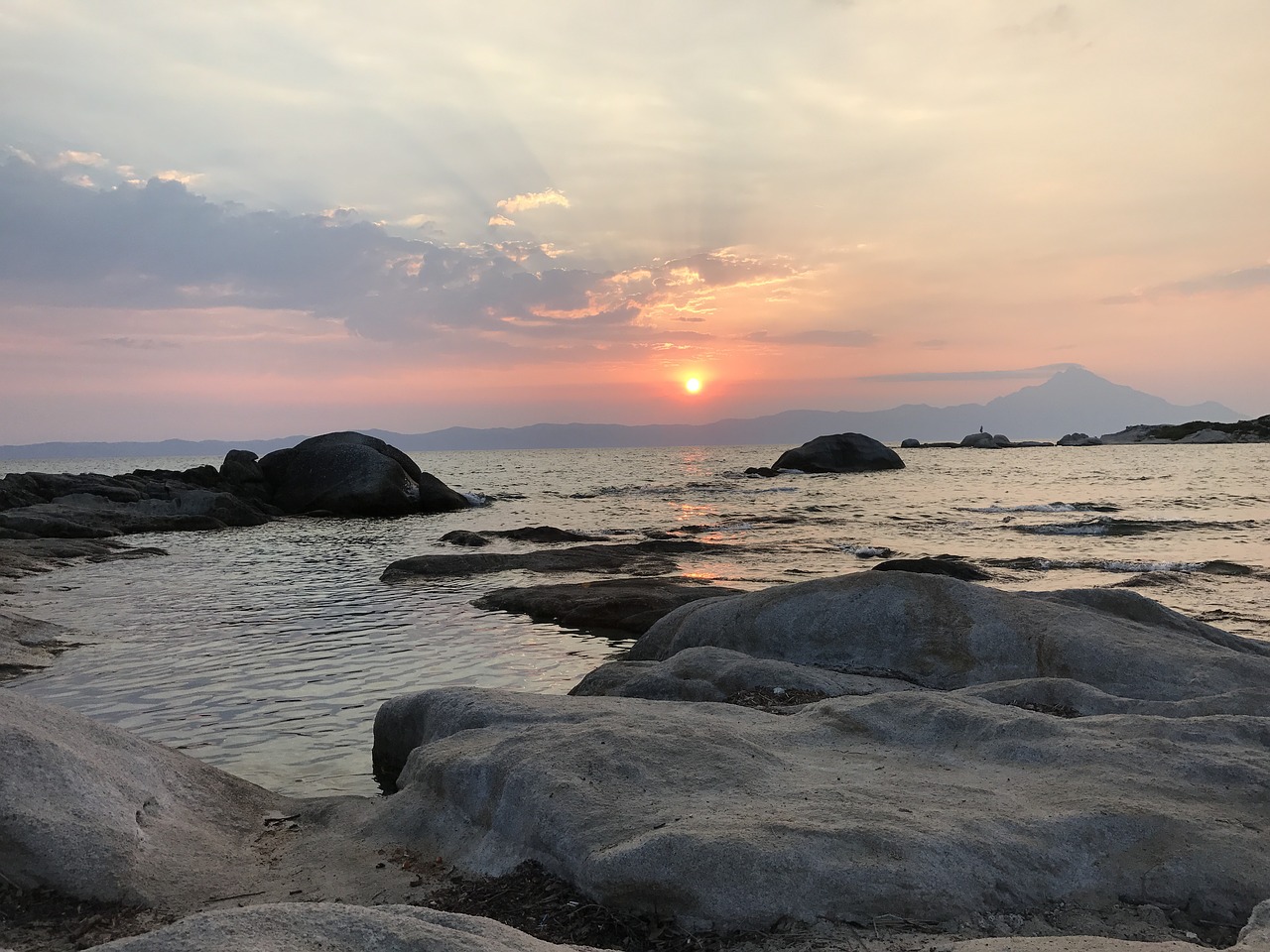 sunrise  sarti  athos free photo