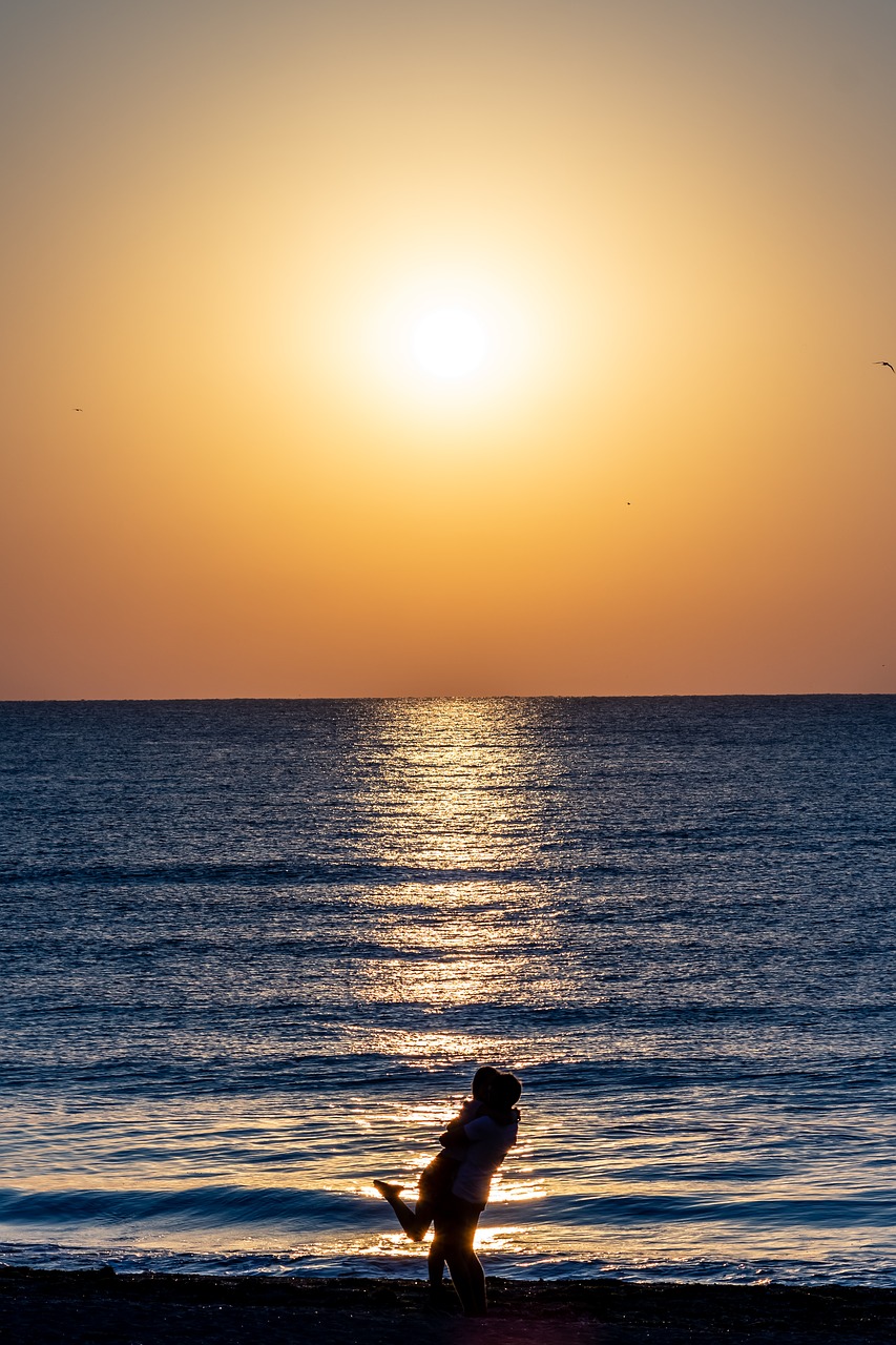 sunrise  love  silhouette free photo