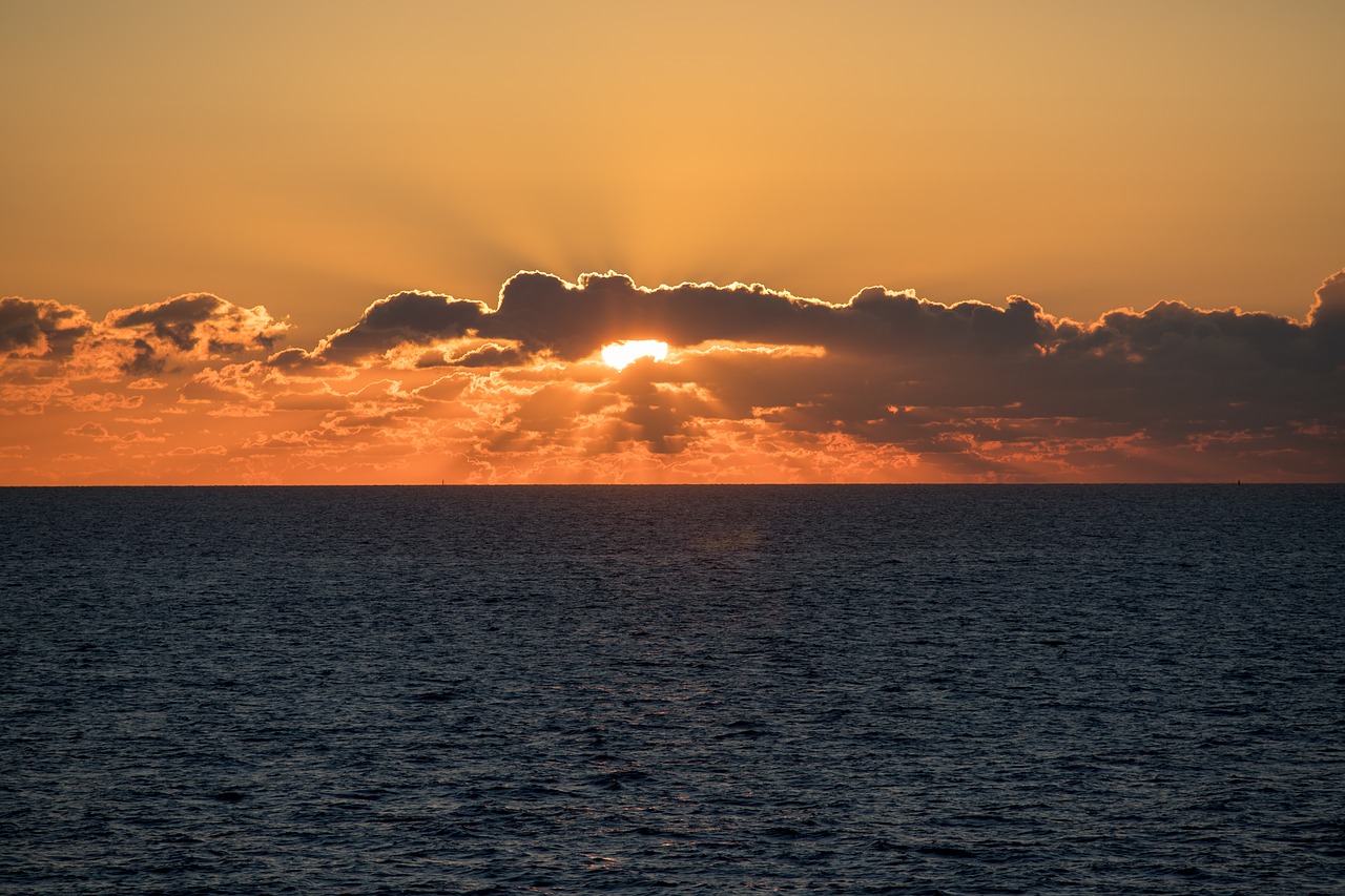 sunrise  sea  clouds free photo