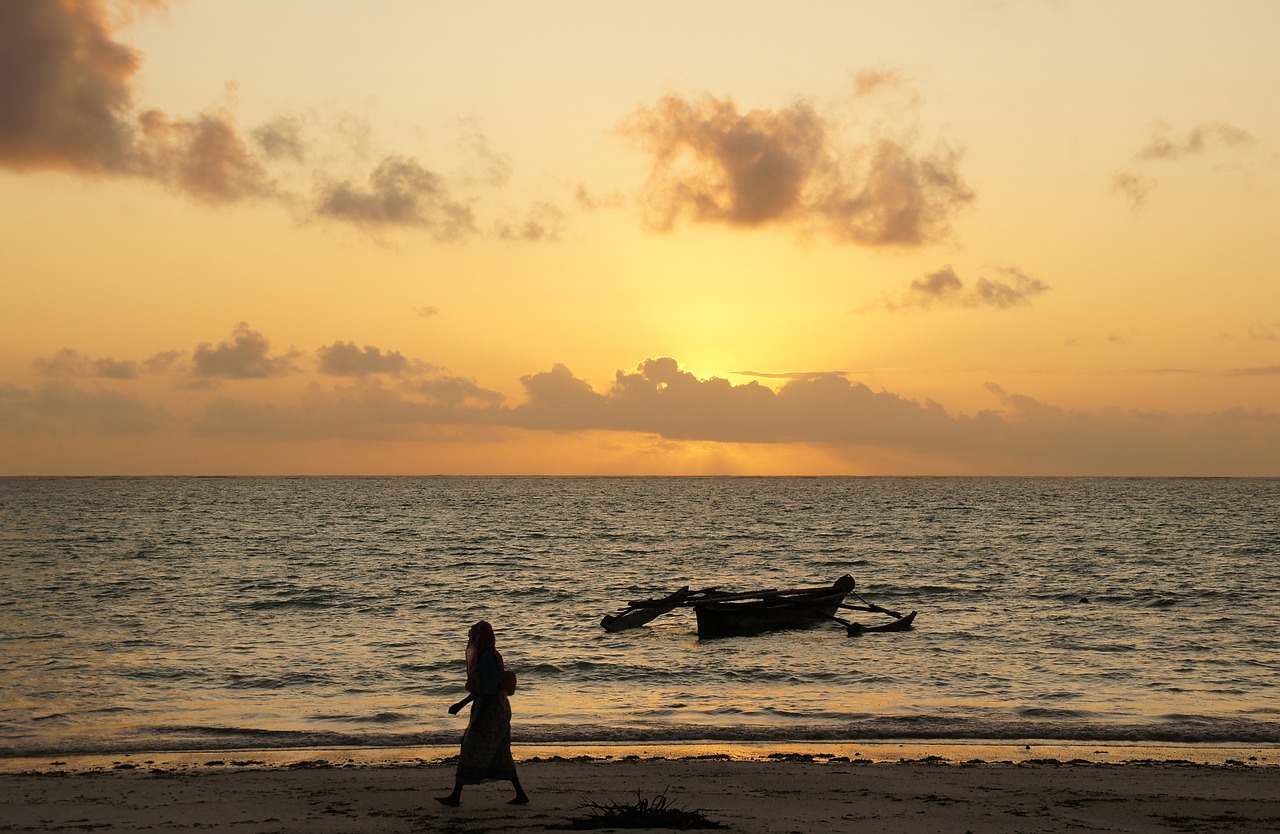 sunrise  zanzibar  sea free photo