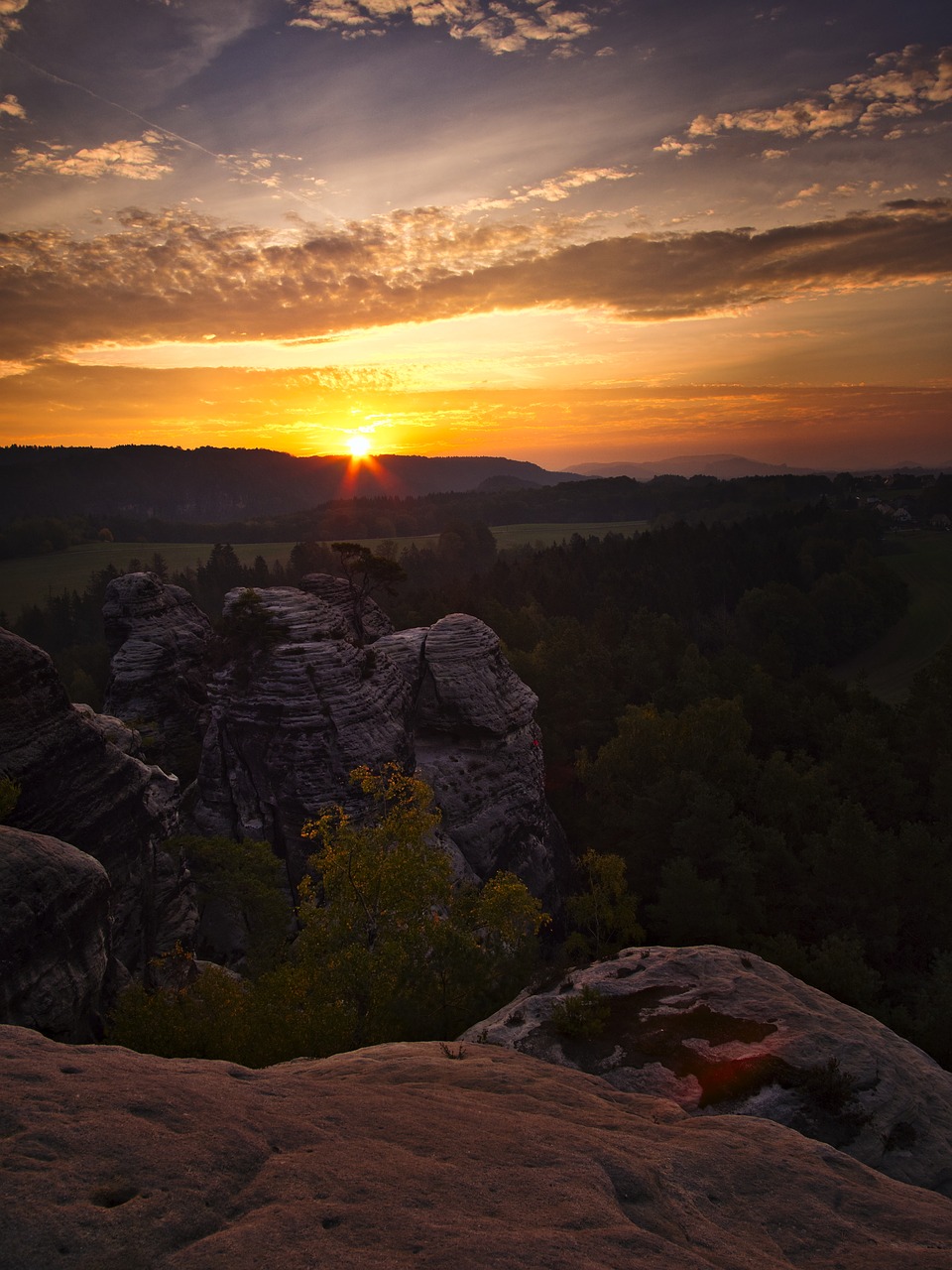 sunrise  landscape  saxon switzerland free photo