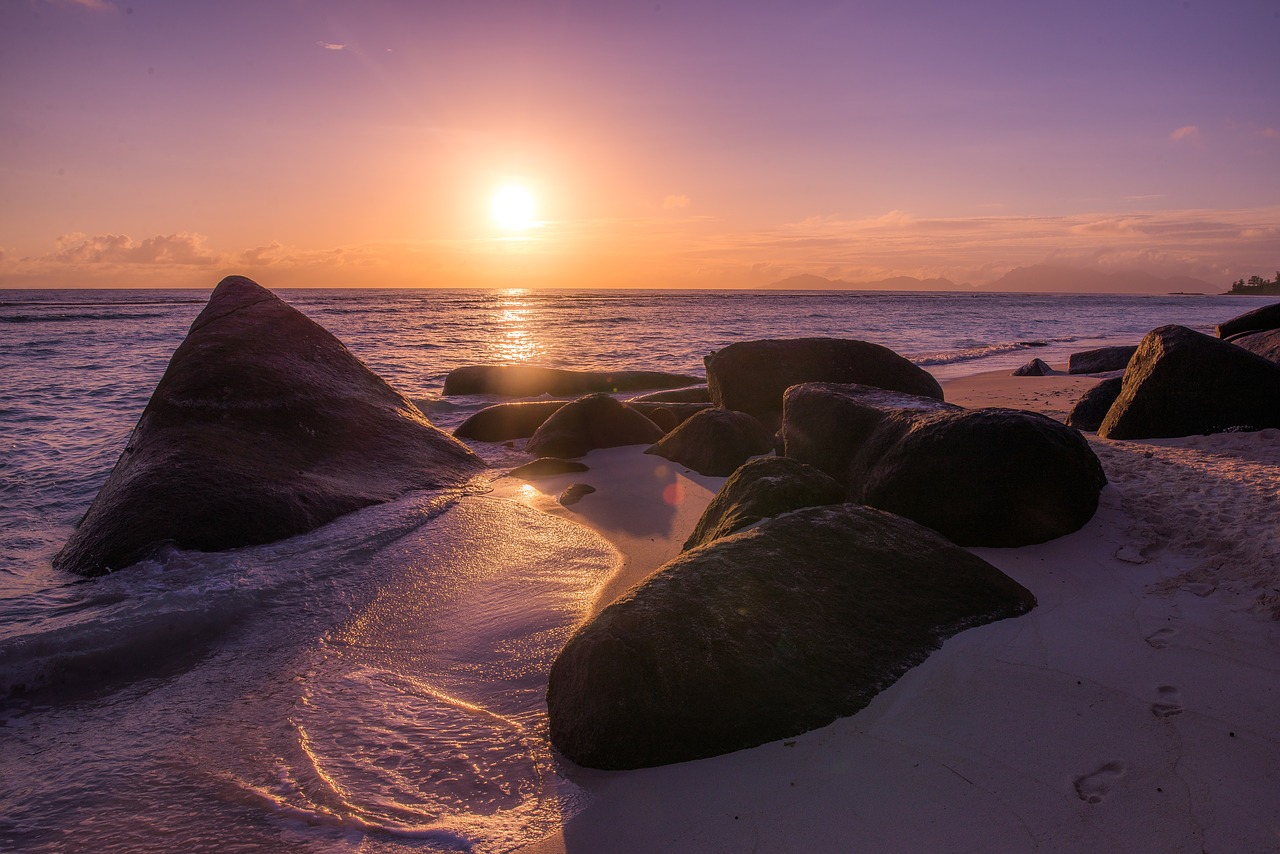 sunrise  beach  seychelles free photo