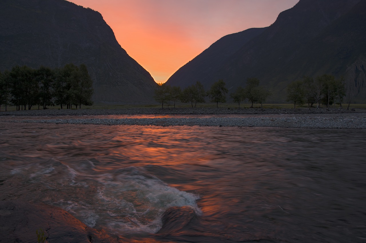 sunrise  mountain  lake free photo