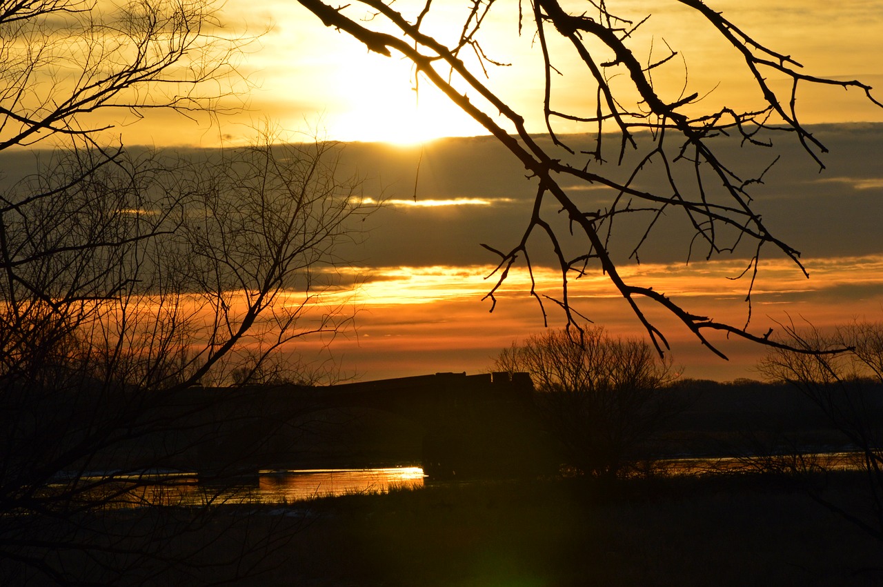 sunrise  river landscape  landscape free photo