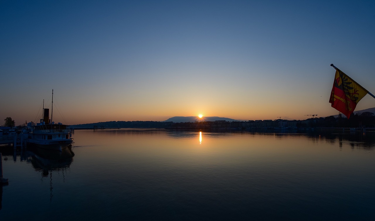 sunrise  lake  reflection free photo