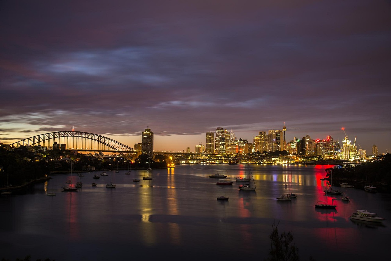 sunrise sydney harbour free photo