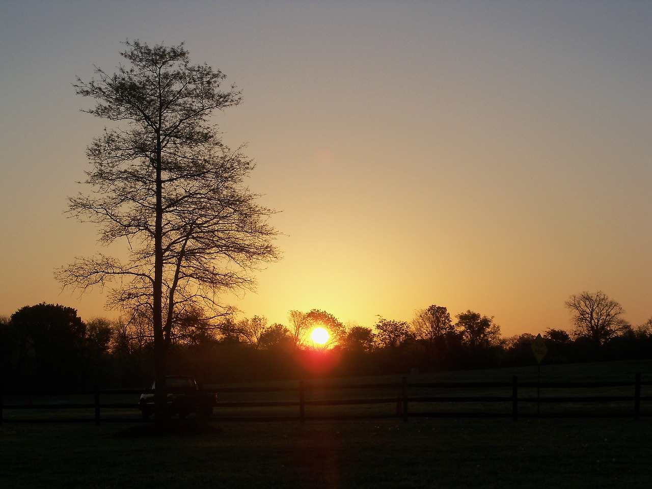 sunrise farm land countryside free photo