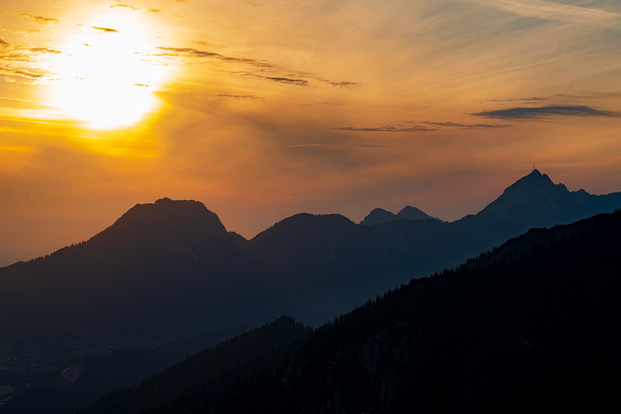 sunrise  clouds  mountains free photo