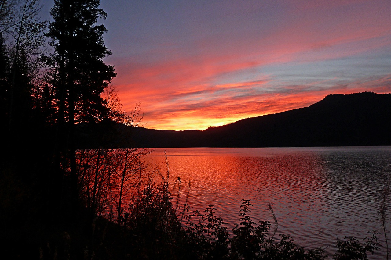 sunrise morning canim lake free photo