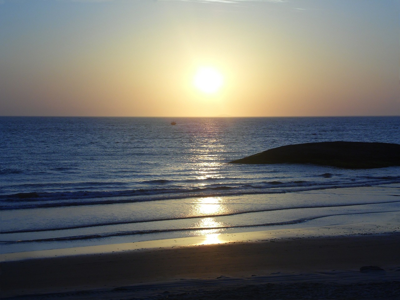 sunrise beach of the hill dawn free photo