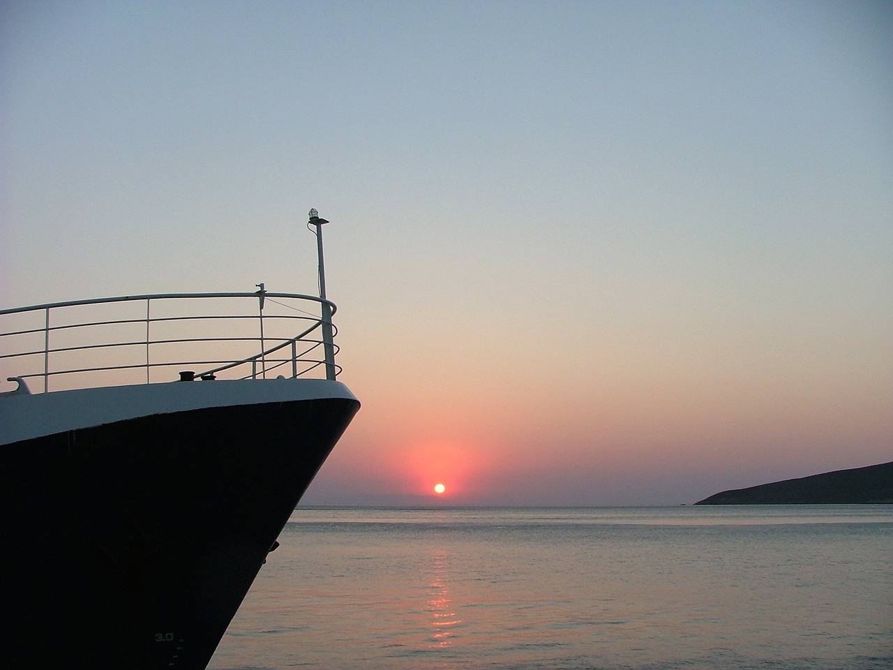 sunrise boat sea free photo