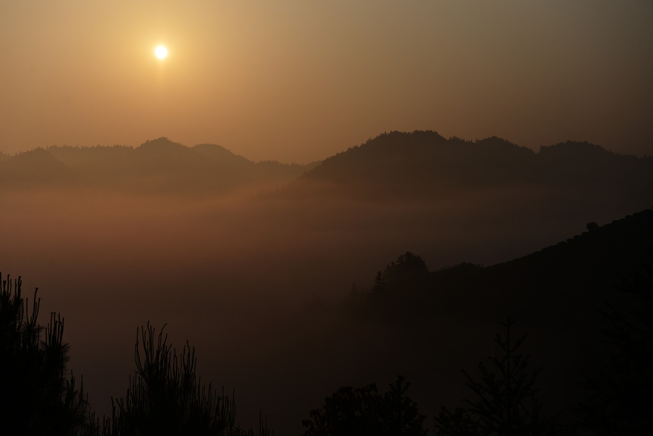 sunrise the scenery clouds free photo