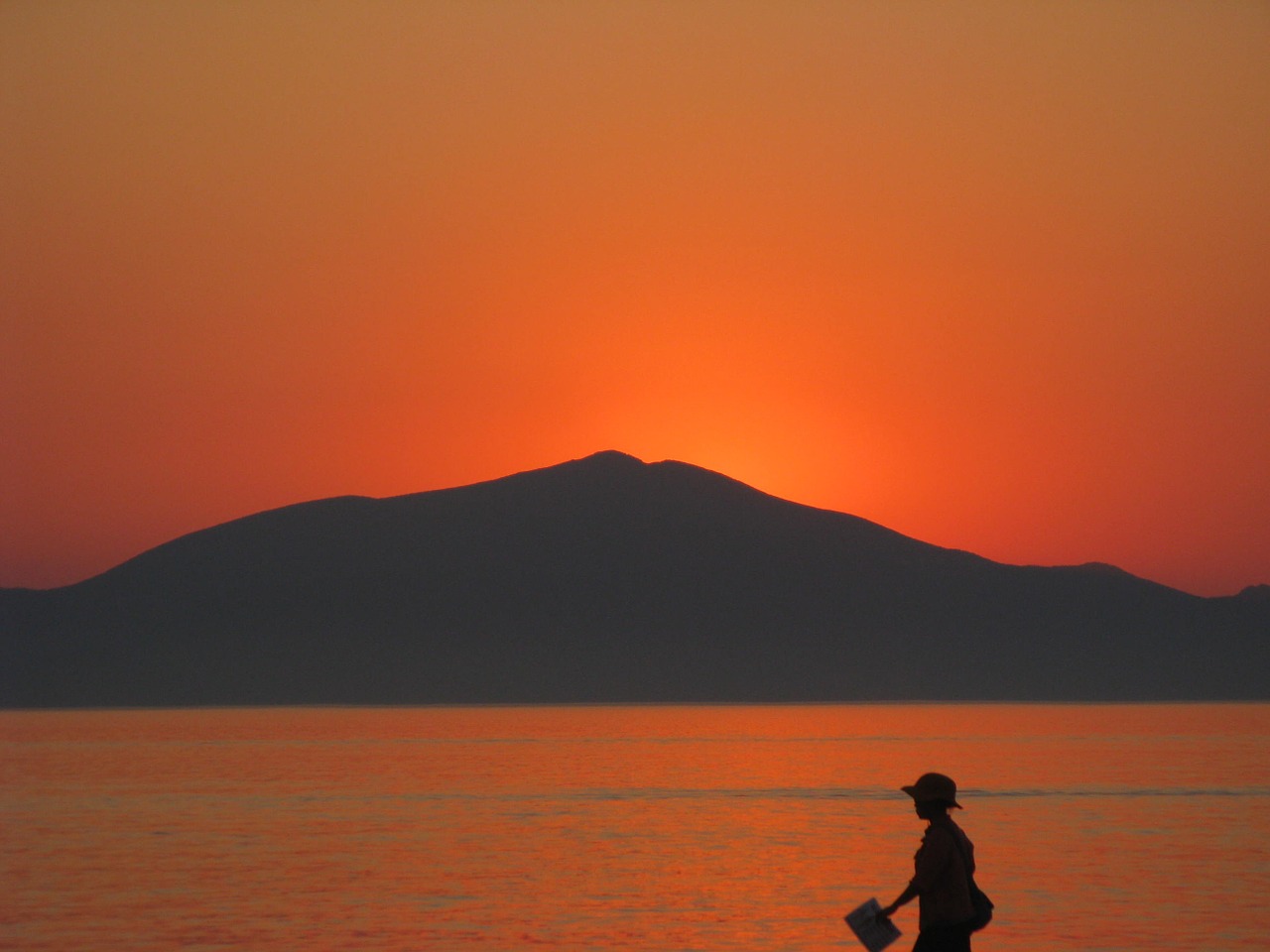 sunrise greece sea free photo