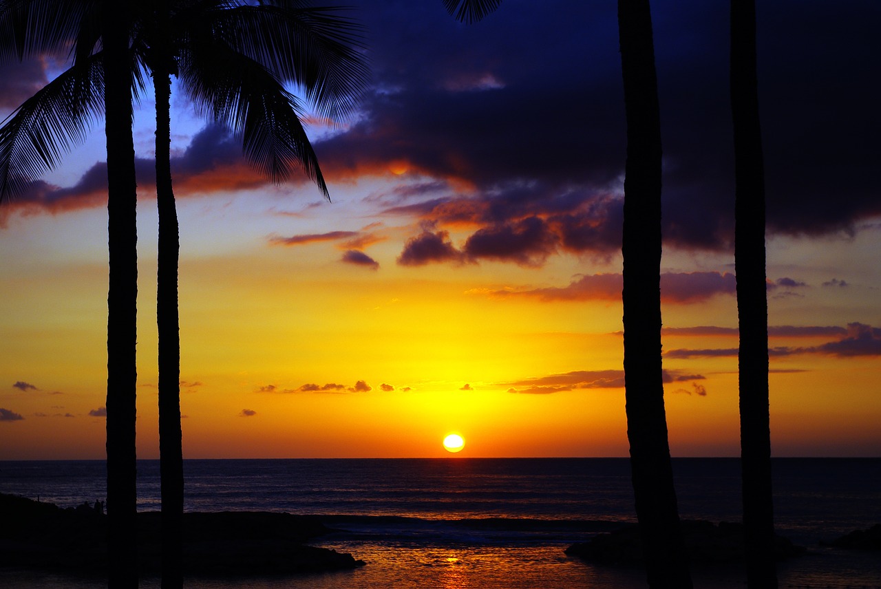 sunrise hawaii sunset free photo