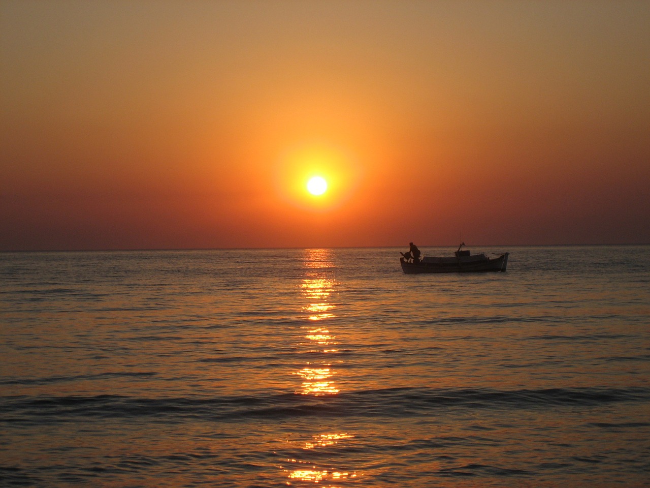 sunrise santorini sea free photo