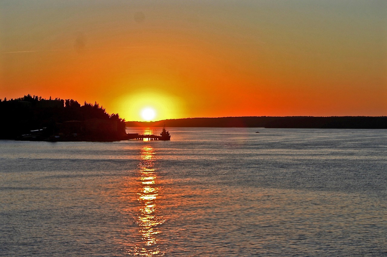 sunrise sweden archipelago free photo