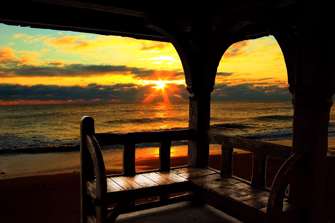 sunrise sunset chair free photo